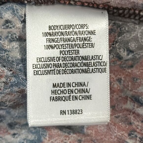 Idyllwind Women's Yearling Printed Fringe Mini Slip Dress Dark Brown XS US - Picture 7 of 7